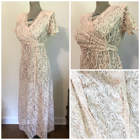 Dresses & Skirts - True Vintage Sheer Lace Dress S